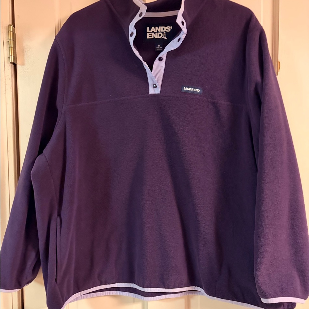 Lands' End Deep Purple Fleece Jacket